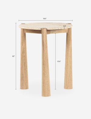 Jannat Side Table : Natural and Travertine