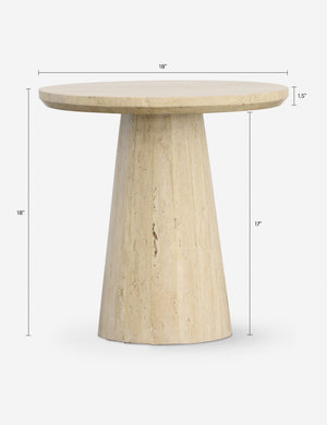 Kirchner Round Side Table : Beige Marble
