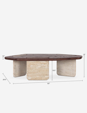 Lanier Coffee Table : Brown and Travertine