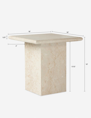 Leonel Side Table : Cream Marble