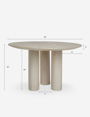 Mojave Round Dining Table : Whitewash