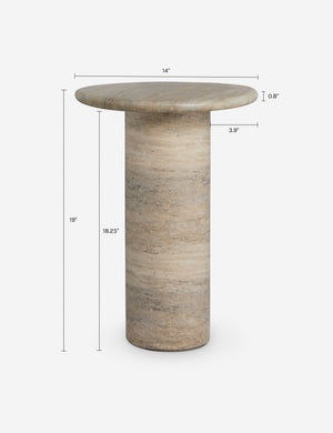 Mona Indoor/ Outdoor Drink Table : Canyon Faux Travertine