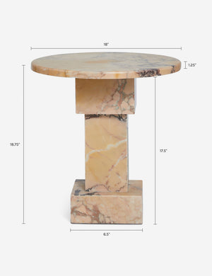 Potts Round Side Table : Orange Marble