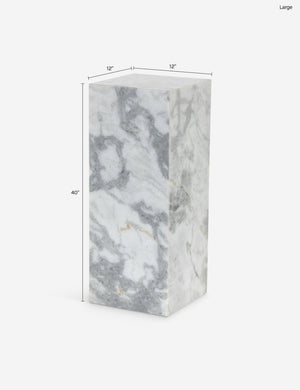 Rialta Plinth : White Marble / Small