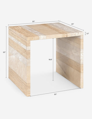 Roque Side Table : Red Marble
