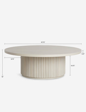 Rutherford Round Coffee Table : White Wash