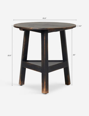 Shepley Round Side Table : Distressed Black