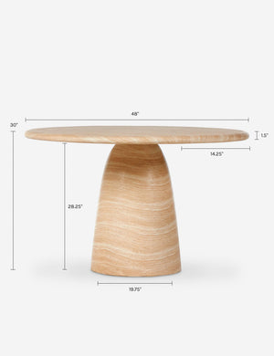 Vinci Round Dining Table : Tan Marble