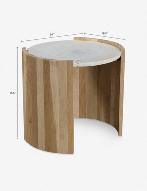 Whilem Round Side Table : White