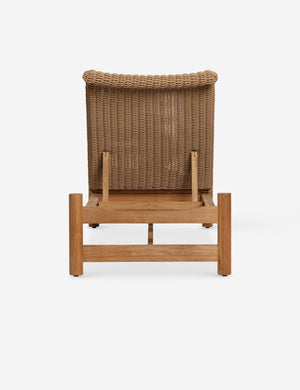 Back of the Gally wicker and teak outdoor chaise.