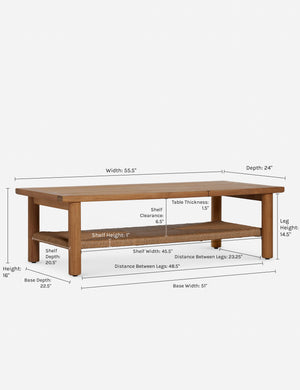 Dimensions on the Gally Indoor Outdoor Coffee Table