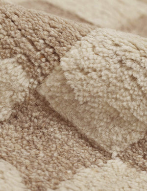 Irregular Checkerboard Hand-Knotted Wool Rug Swatch by Sarah Sherman Samuel, Natural