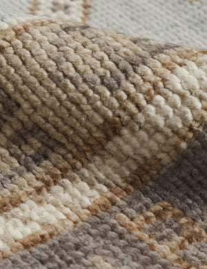 Detailed view of the pattern and woven texture on the Kate desert palette geometric floor rug