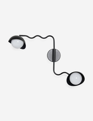 Kukka modern wavy adjustable two arm wall sconce in bronze