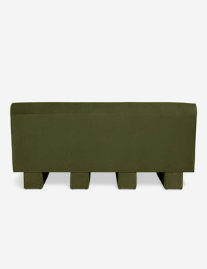 Back of the Lena Cognac Velvet armless sofa