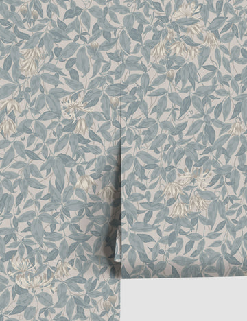 Scalamandre Linnea Wallpaper by Sandberg, Misty Blue - Swatch