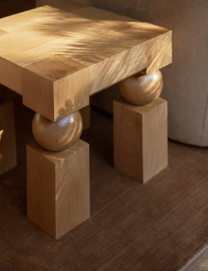Kent sculptural modern square side table.