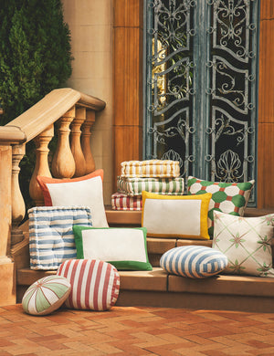 Jessa Indoor / Outdoor Pillow : Cobalt and Copper / Square