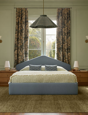 Katcher Platform Bed : Blue Tonal Stripe / Twin