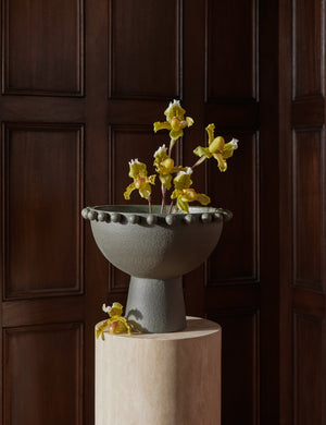 Fayette beaded rim pedestal base ceramic bowl by Aimee Song