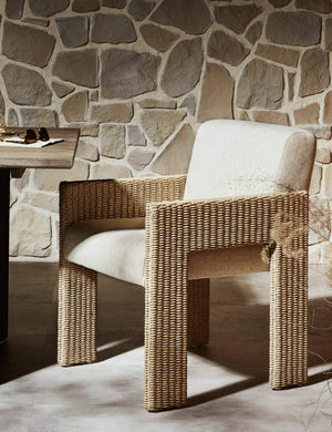 Dorman Indoor / Outdoor Dining Chair : Brown Basketweave