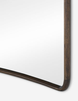 Close up of the Picart arched base slim frame floor mirror
