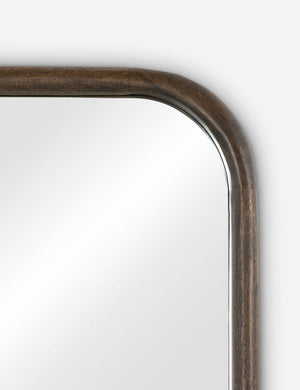Close up of the frame of the Picart arched base slim frame mantel mirror