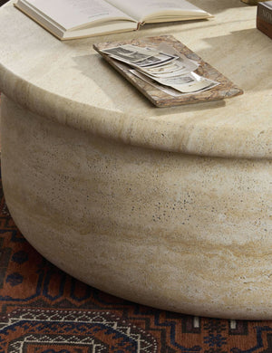 Open Box: Dayna Coffee Table, Faux Travertine by Amber Lewis x Four Hands