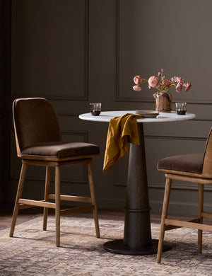 Tenzin Bar and Counter Swivel Stool : Brown / Counter