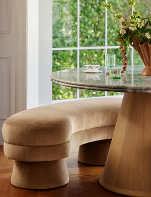 Bellet Bench : Ivory Modern Boucle