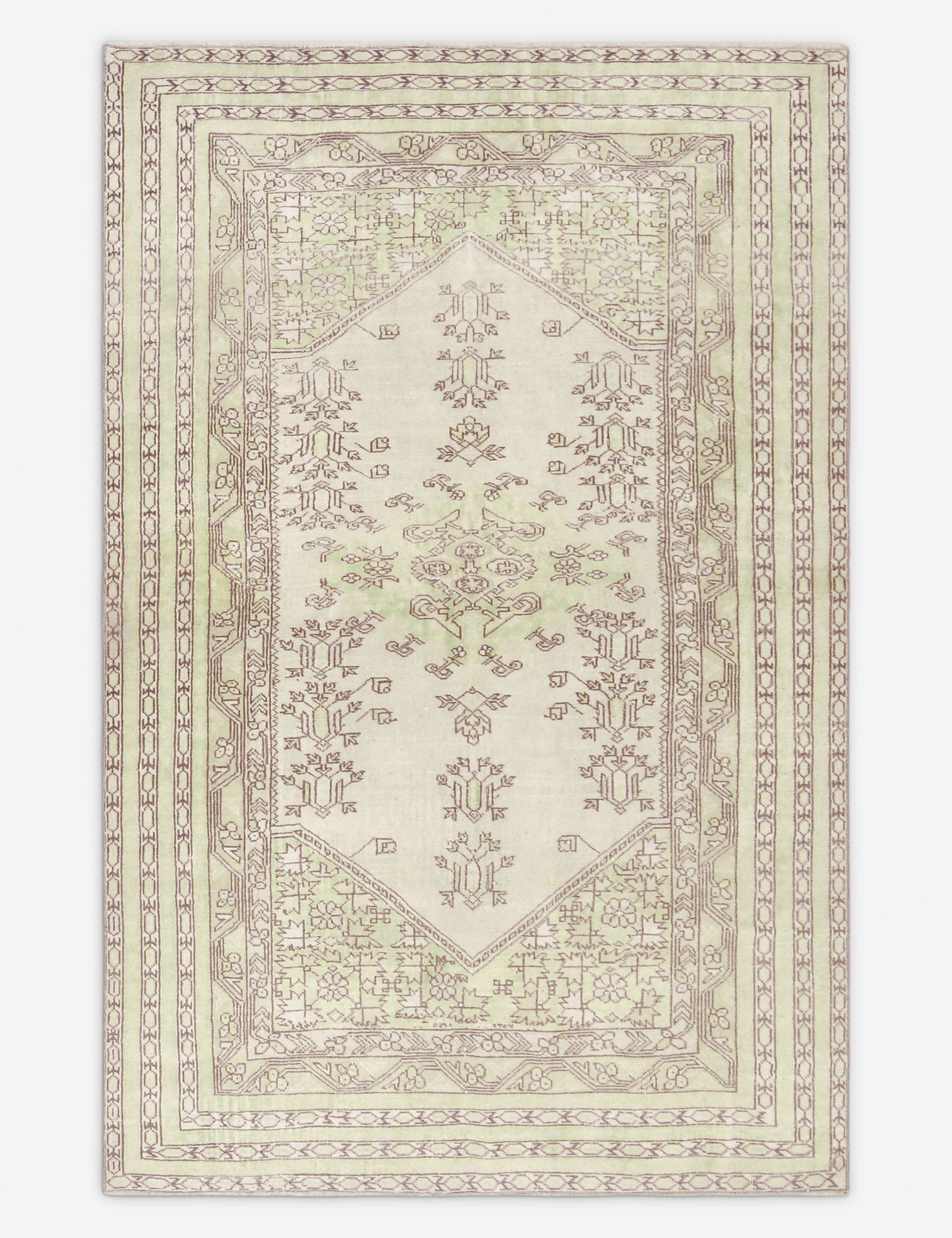 Vintage Turkish Hand-Knotted Wool Rug No. 421, 4'8" x 7'