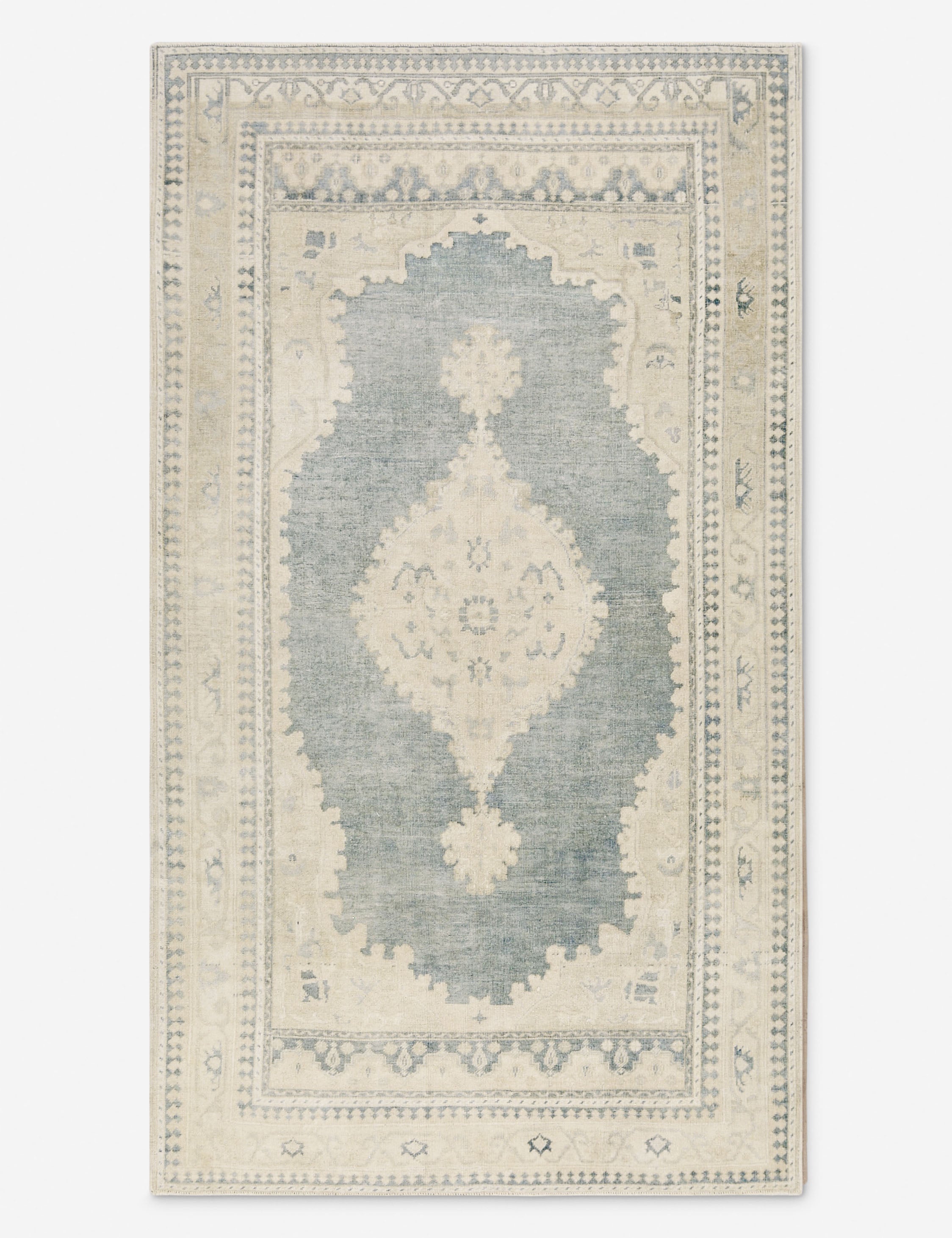 Vintage Turkish Hand-Knotted Wool Rug No. 417, 5'4" x 9'6"