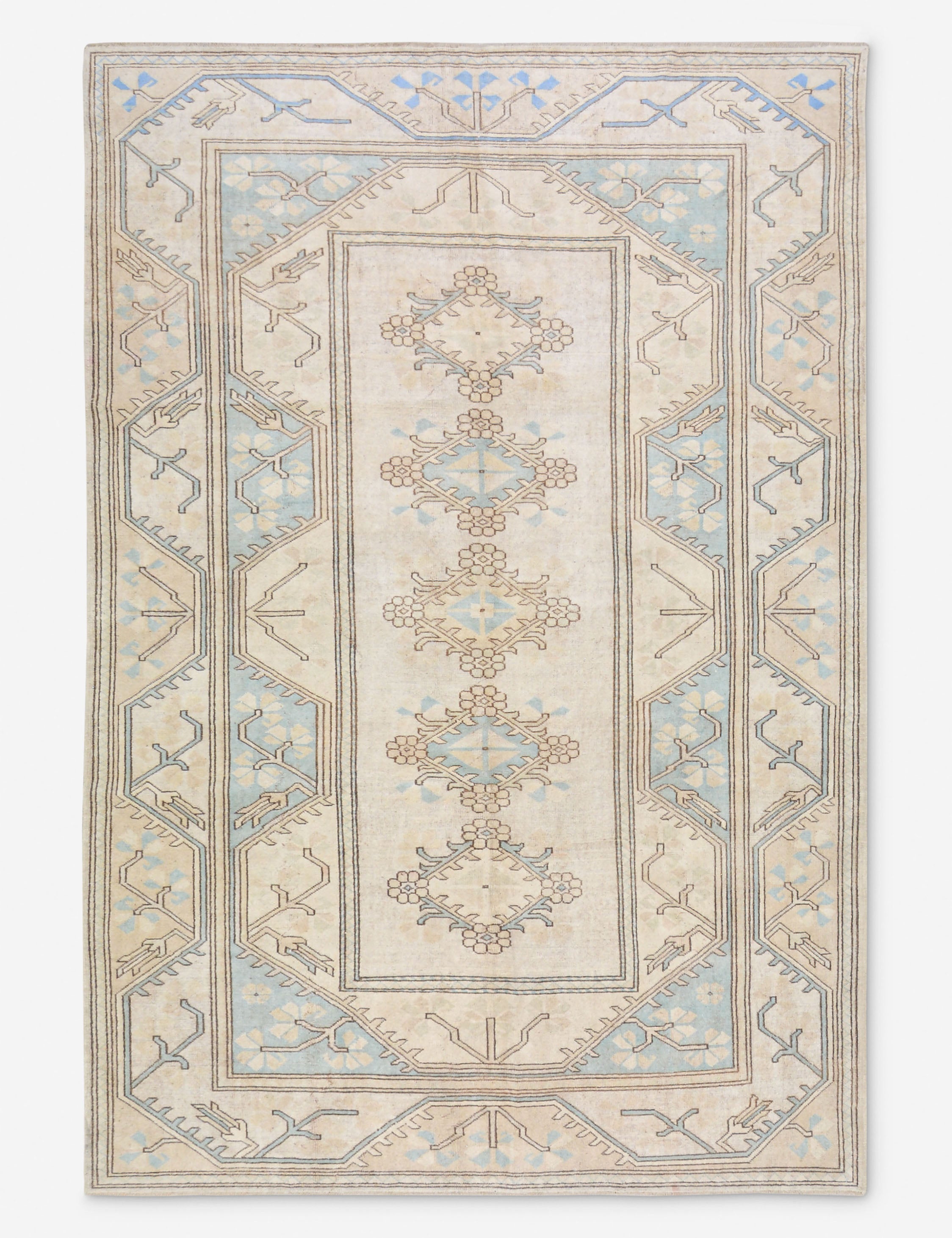 Vintage Turkish Hand-Knotted Wool Rug No. 469, 6' 5" x 9' 8"