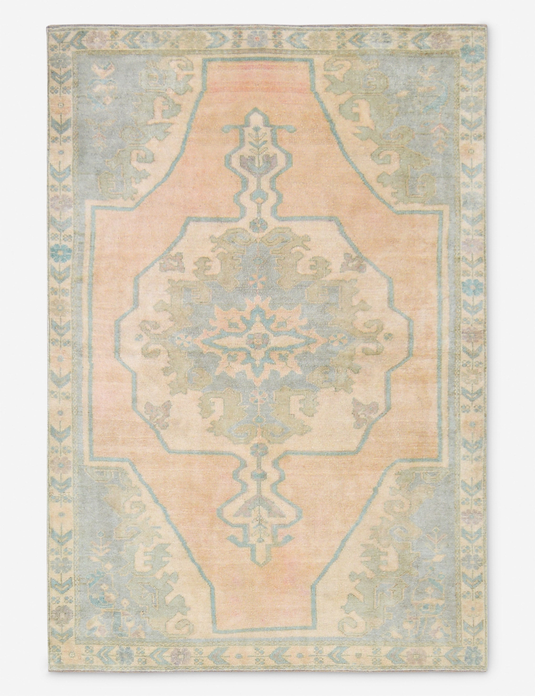 Vintage Turkish Hand-Knotted Wool Rug No. 471, 5' x 7' 5"