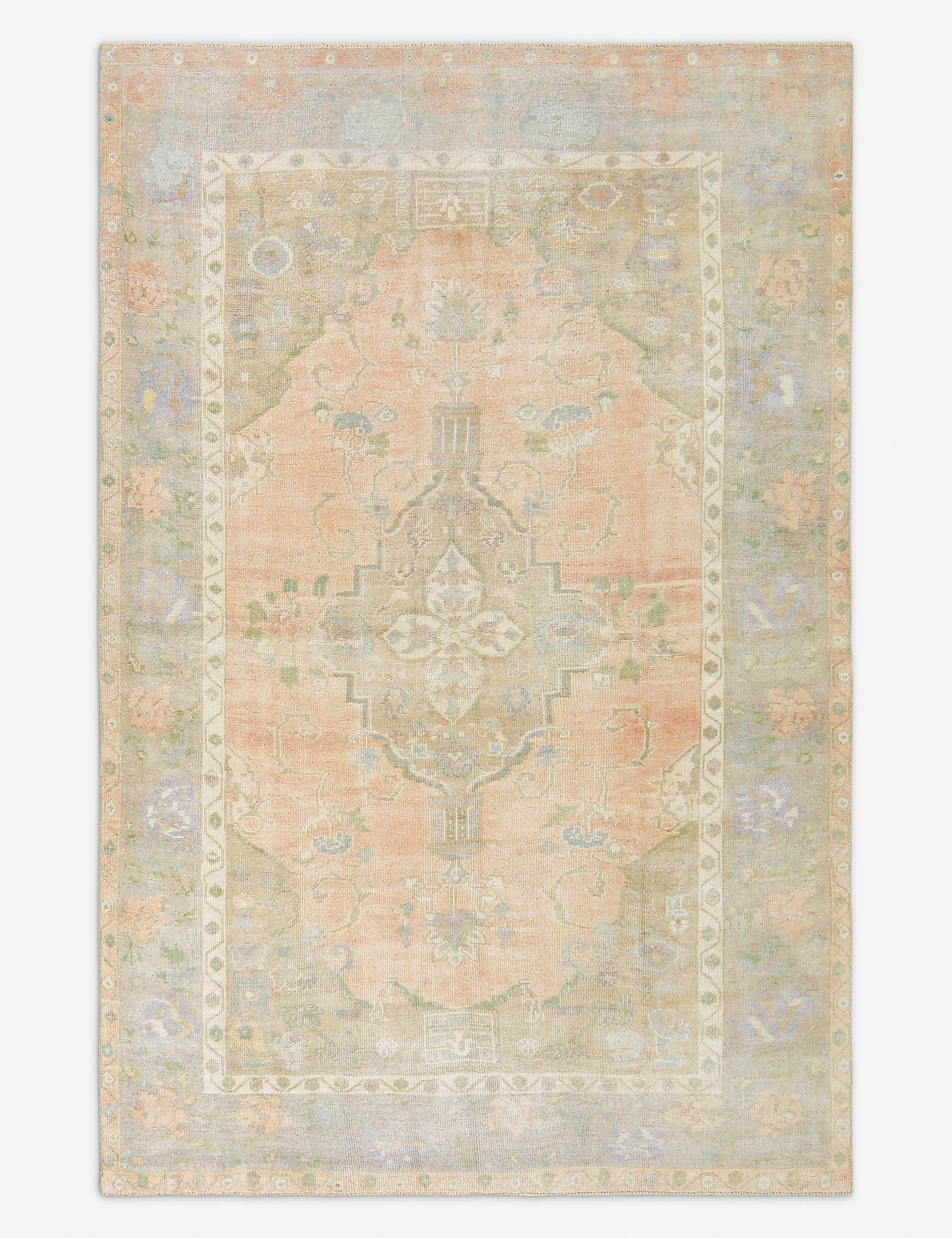 Vintage Turkish Hand-Knotted Wool Rug No. 479, 5' 4" x 8' 2"