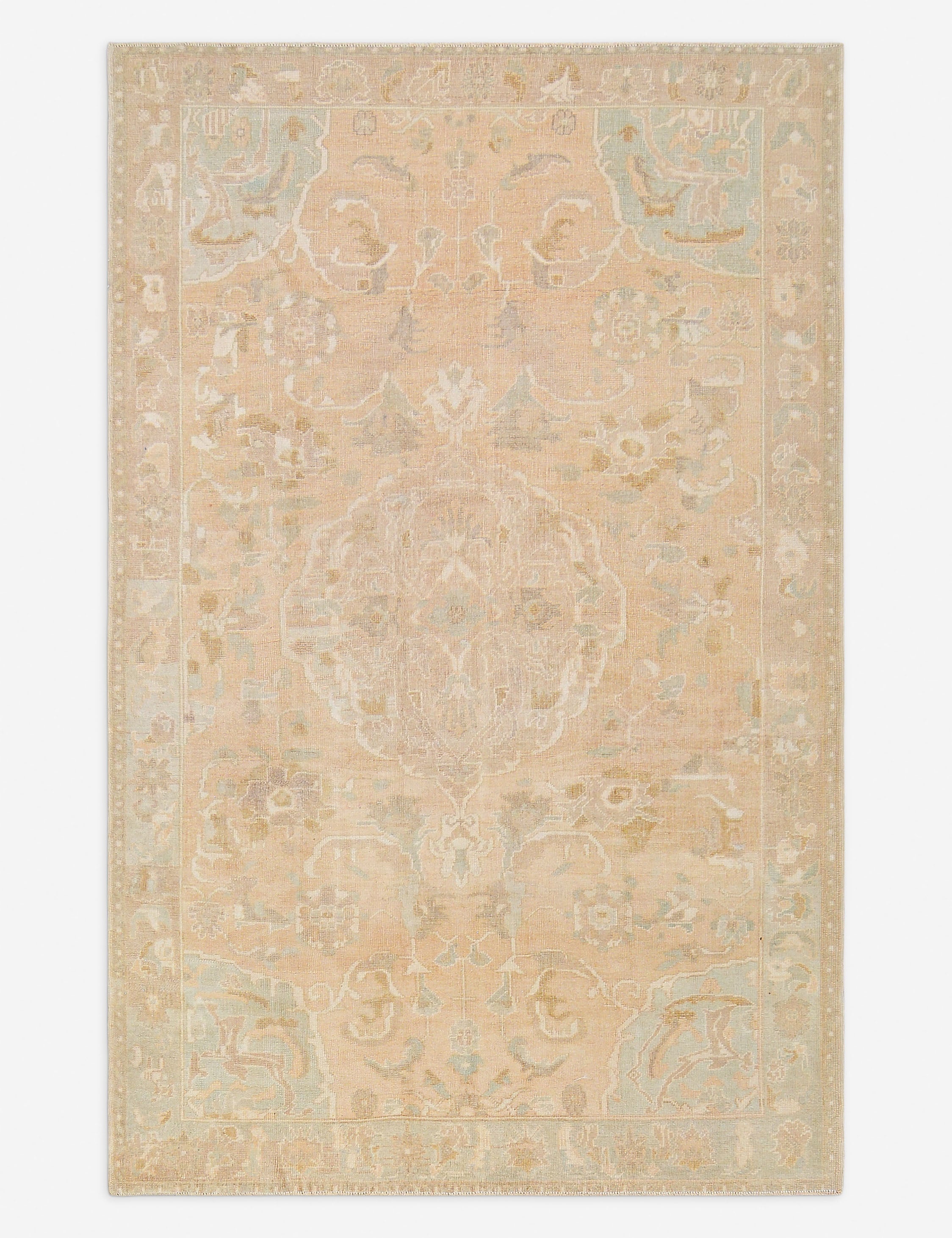 Vintage Turkish Hand-Knotted Wool Rug No. 481, 6' x 9' 1"