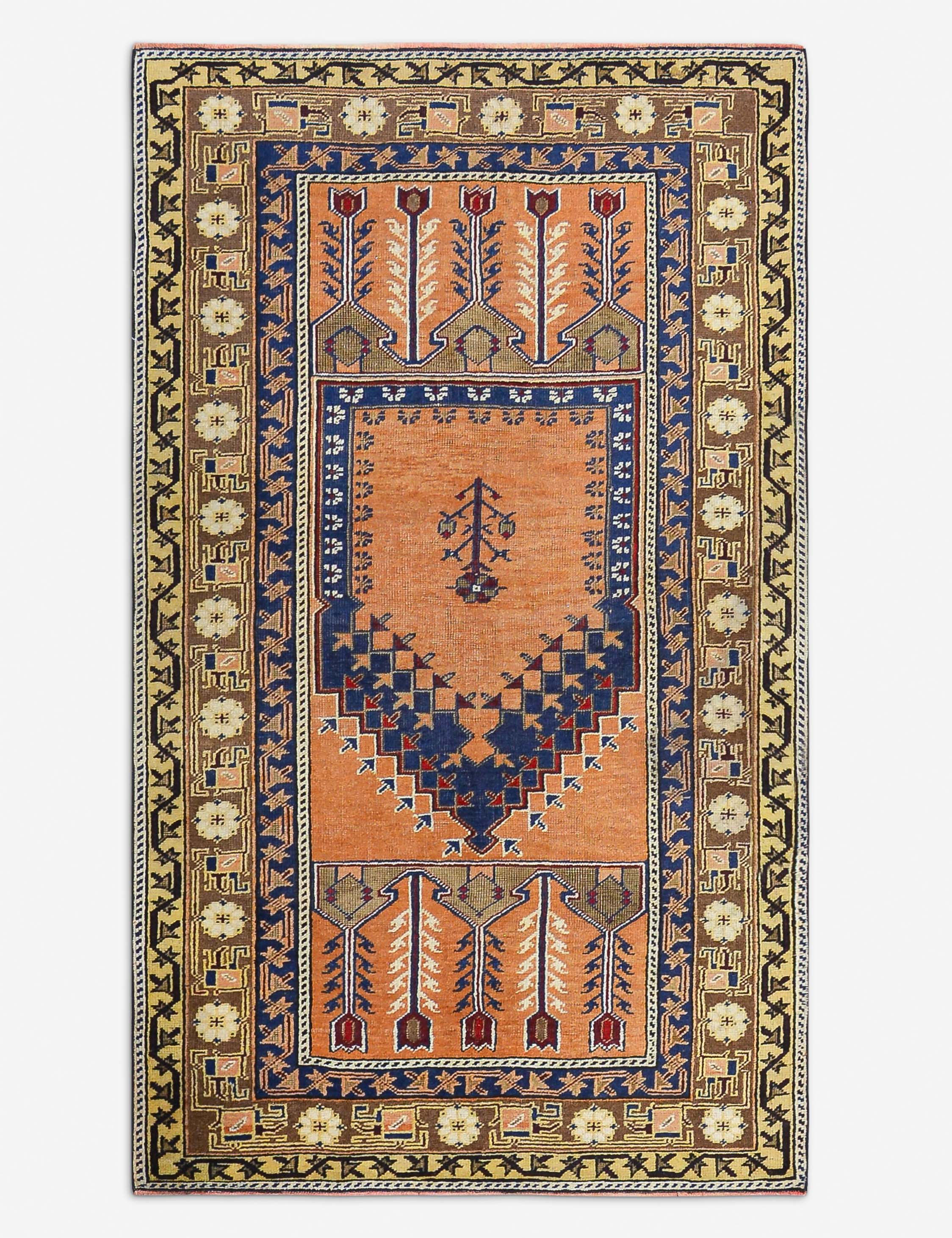 Vintage Turkish Hand-Knotted Wool Rug No. 499, 3' 10" x 6' 7"