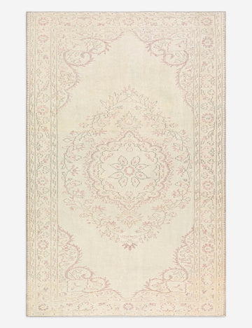 Vintage Turkish Hand-Knotted Wool Rug No. 501, 5' 6" x 8' 7"