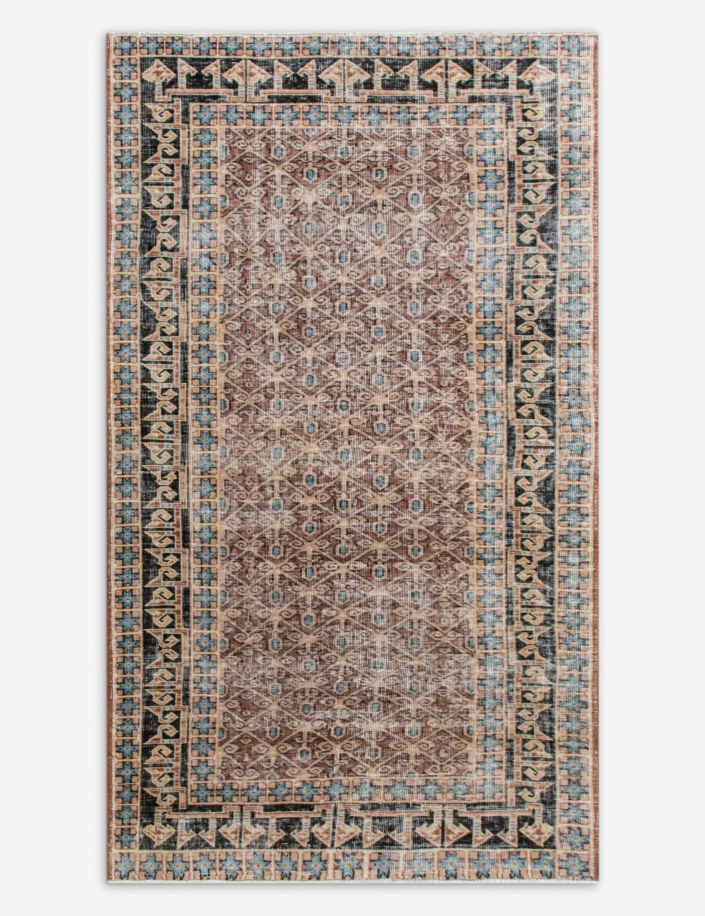 Vintage Turkish Hand-Knotted Wool Rug No. 549, 4' x 6'9"
