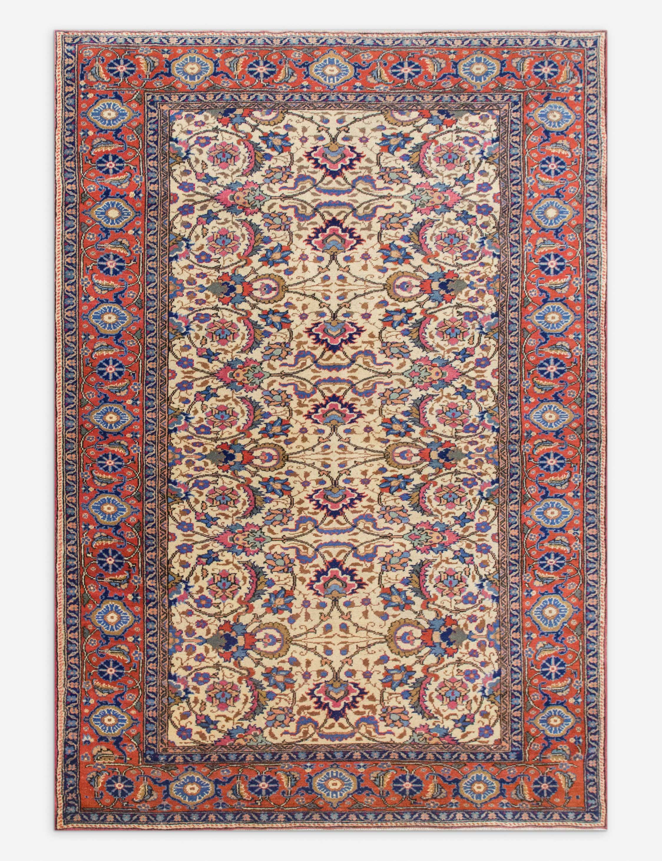 Vintage Turkish Hand-Knotted Wool Rug No. 552, 3'9" x 5'8"
