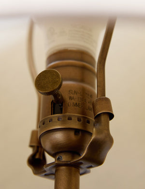 Close up of the Alta fluted ceramic base table lamp by Heidi Caillier