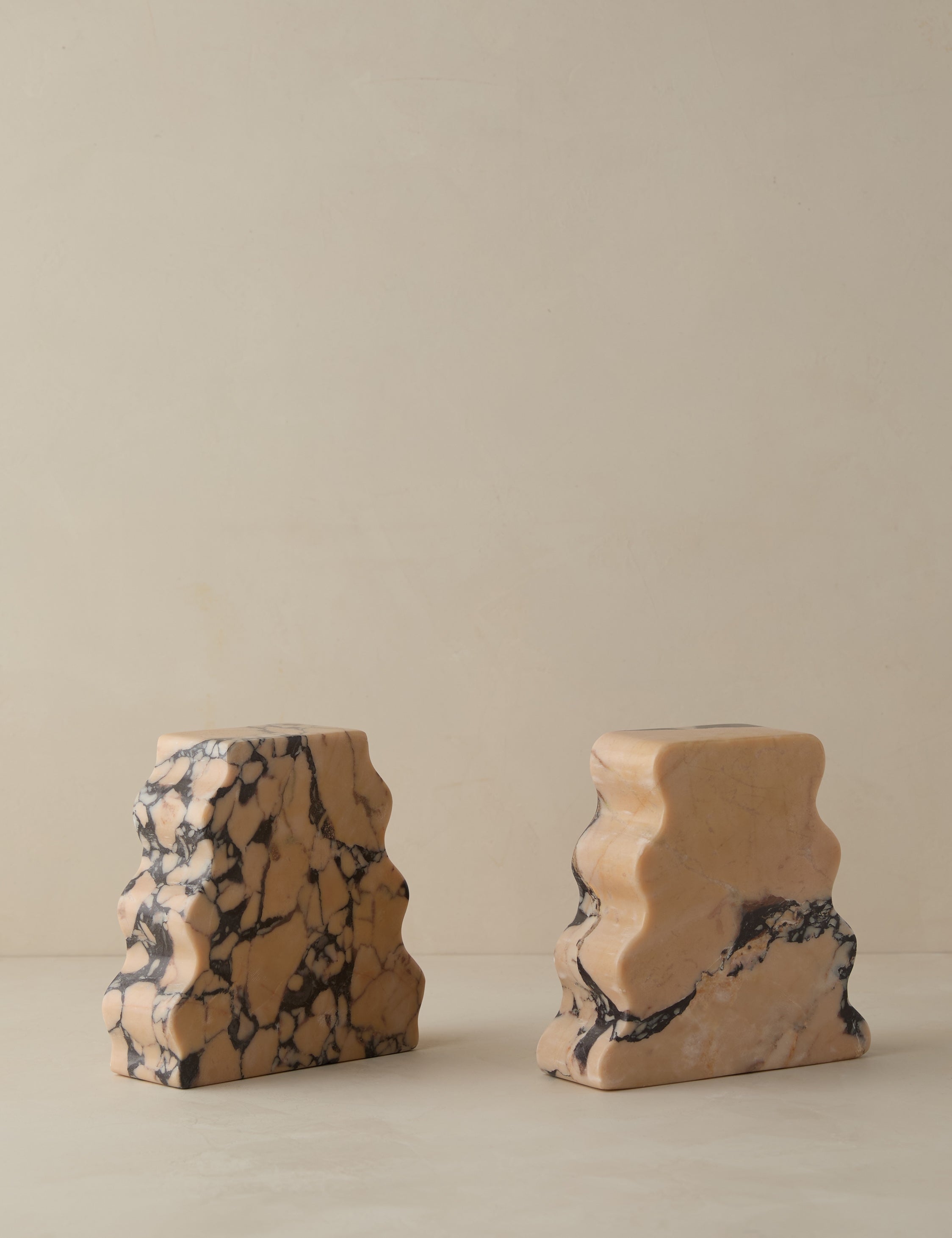 #color::pink | Blithe sculptural marble bookends