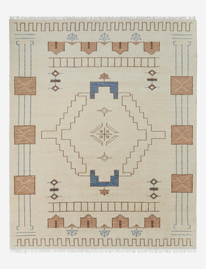 Cardona geometric motif hand-knotted wool rug