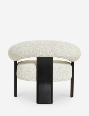 Rear view of the Celeste black wood accent chair with wishbone frame
