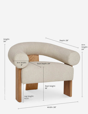 Dimensions on the Celeste Accent Chair