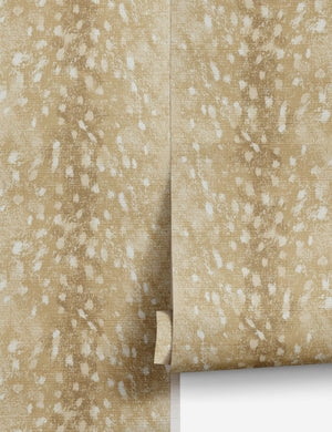 Deer Grasscloth Wallpaper Swatch by Nathan Turner, Gold