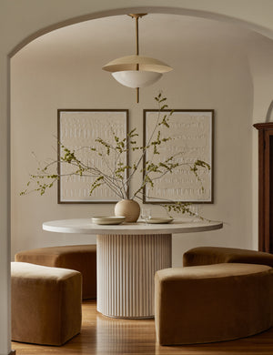 Open Box: Rutherford Round Dining Table, White Wash