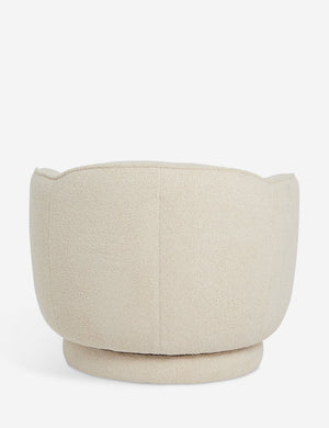 Back view of the Fern scalloped back boucle upholstered swivel chair