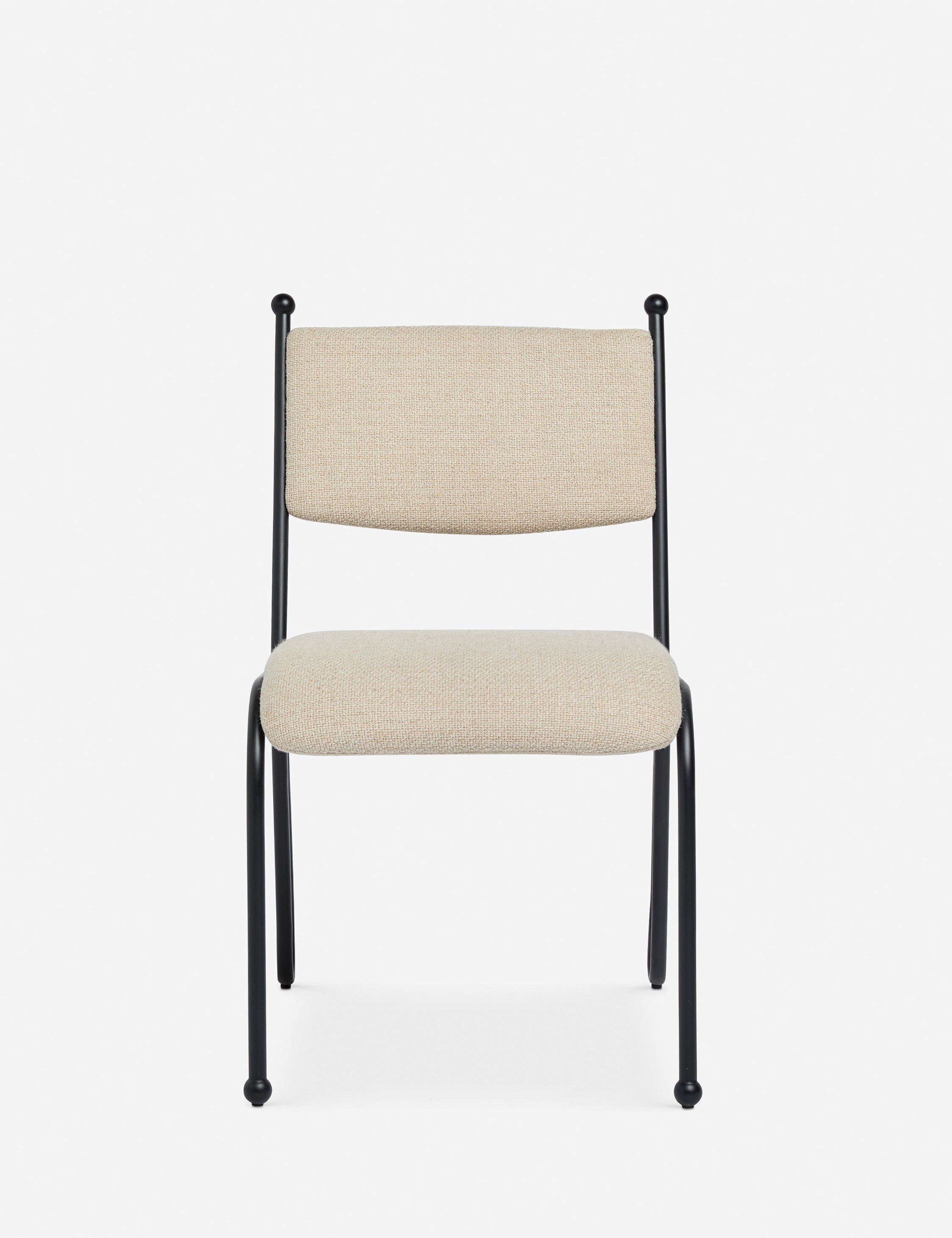 #color::taupe-basketweave | Fidia curved metal silhouette dining chair by Aimee Song