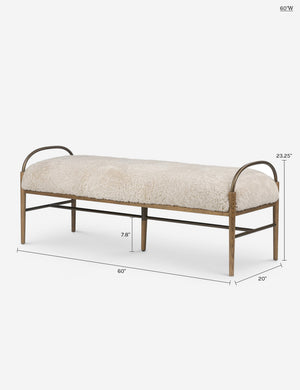 Demi Bench by Amber Lewis x Four Hands : Beige Shearling / 76